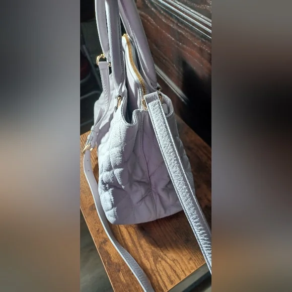 Vera Bradley Gray Quilted Top-Handle Satchel - Picture 11 of 15